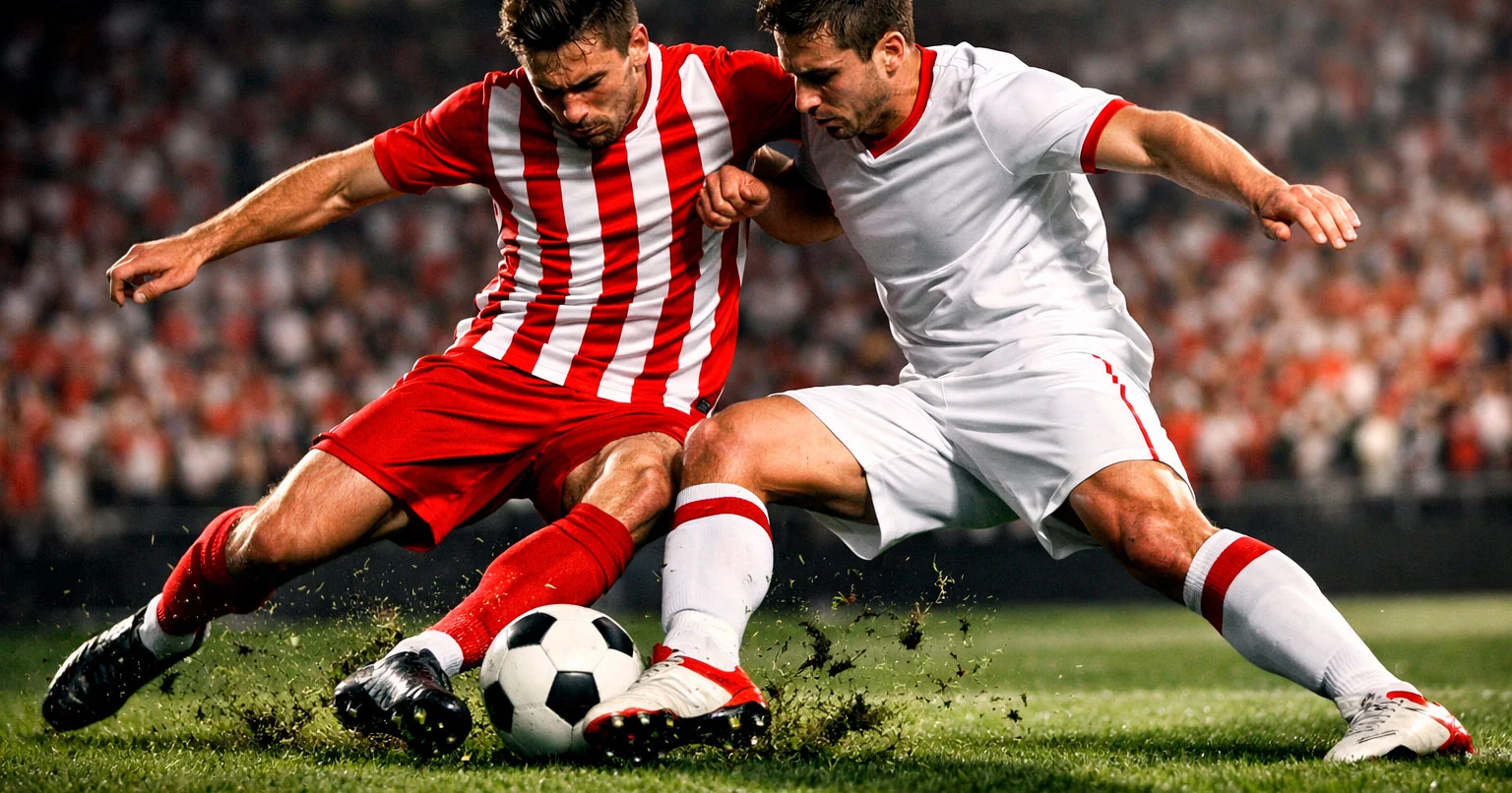 Intens voetbalduel tussen twee Nederlandse topclubs op het veld